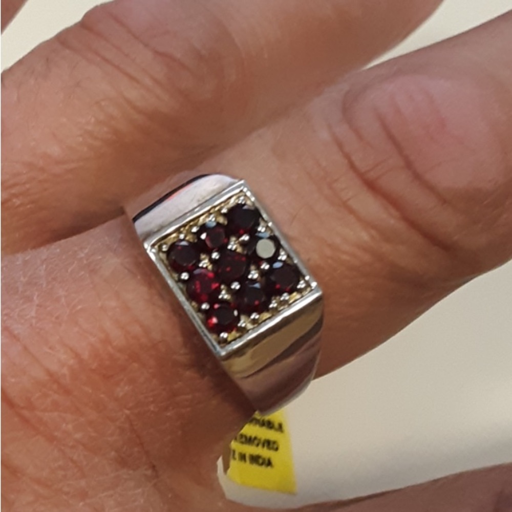 Mens garnet ring